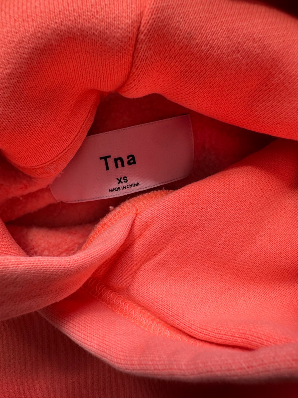 Tna by aritzia Coral Pink Cropped Hoodie Jogger Set XS Cozy Fleece - Picture 9 of 14